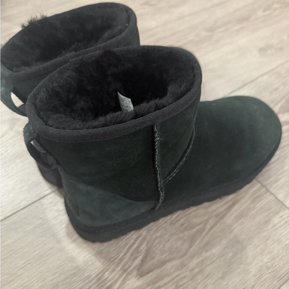 UGG Black Classic Mini Suede Shearling Ankle Boots